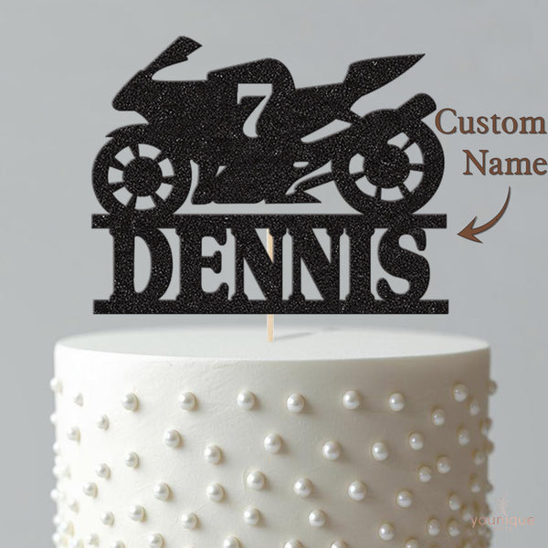 Personalised Motorbike Birthday Cake Topper Any Age and Name - view 4