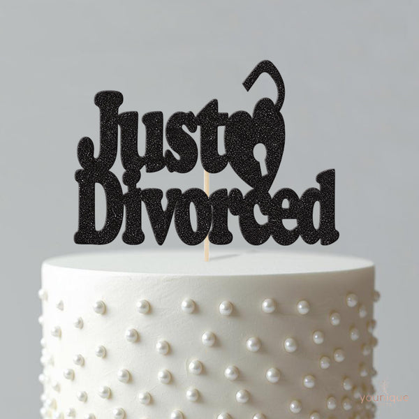 Just Divorced Open Heart Padlock Cake Topper - view 4
