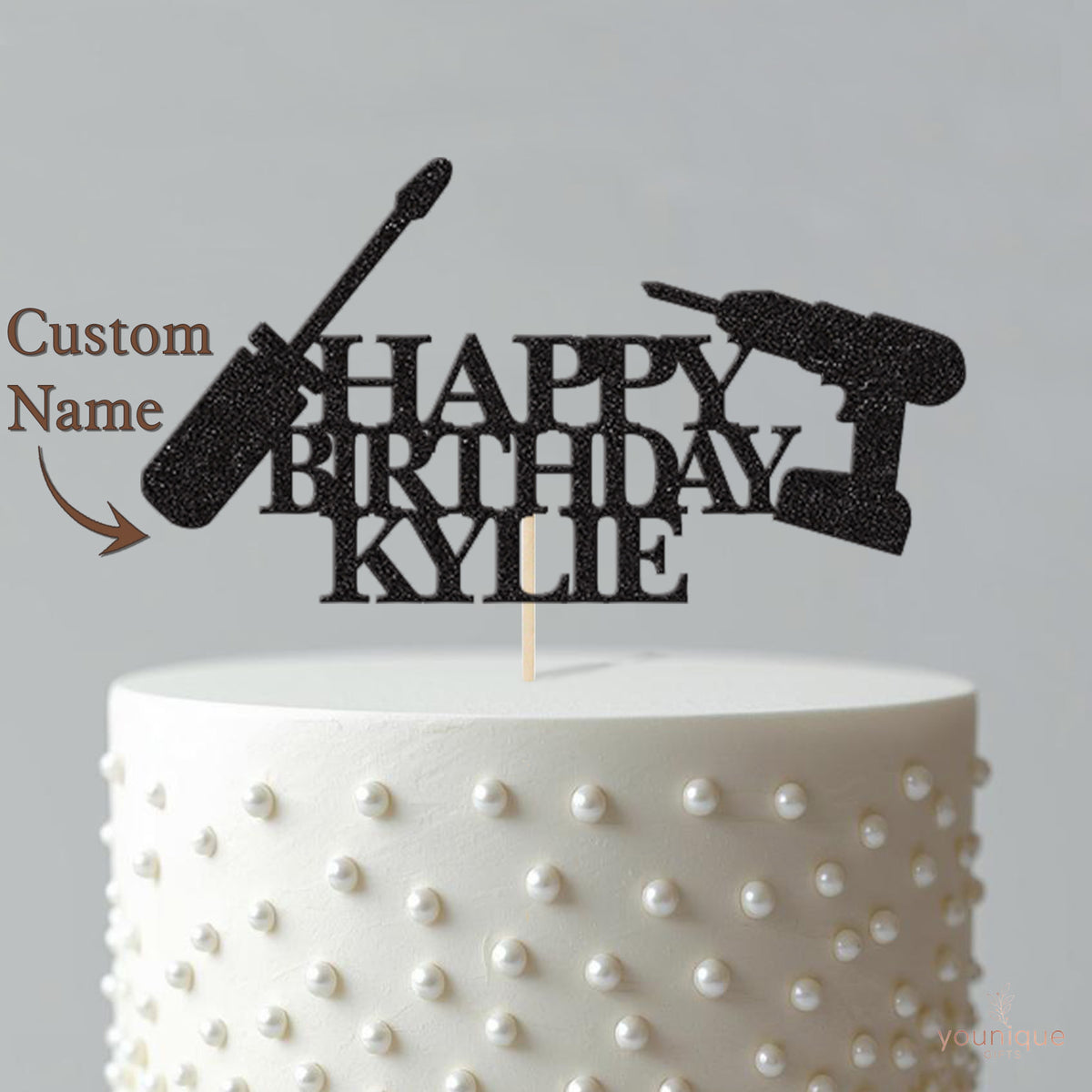 Personalised Screwdriver & Drill Cake Topper – Name - view 4