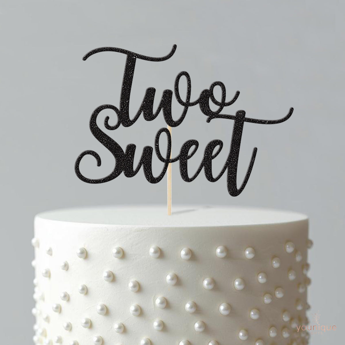 Two Sweet Script 2nd Birthday Cake Topper - view 4