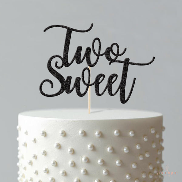 Two Sweet Script 2nd Birthday Cake Topper - view 4