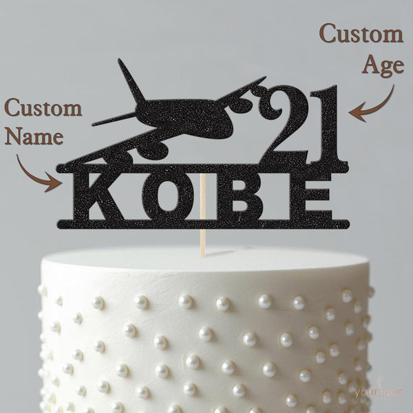 Personalised Aeroplane Cake Topper – Name & Age - view 4