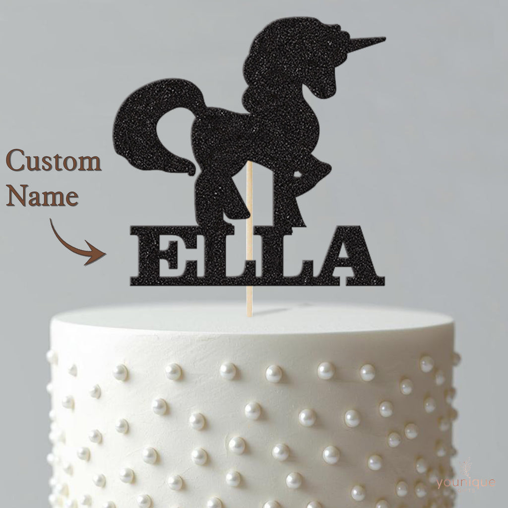 Personalised Prancing Unicorn Cake Topper – Name - view 4