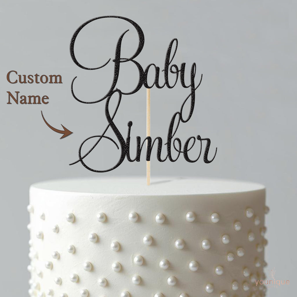 Personalised Baby Name Script Cake Topper – Name - view 4