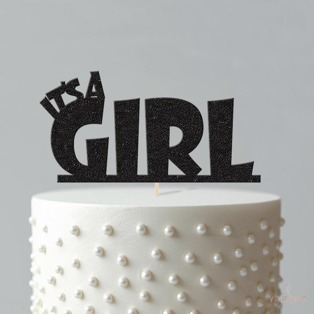 It’s a Girl Bold Lettering Baby Shower Cake Topper - view 4
