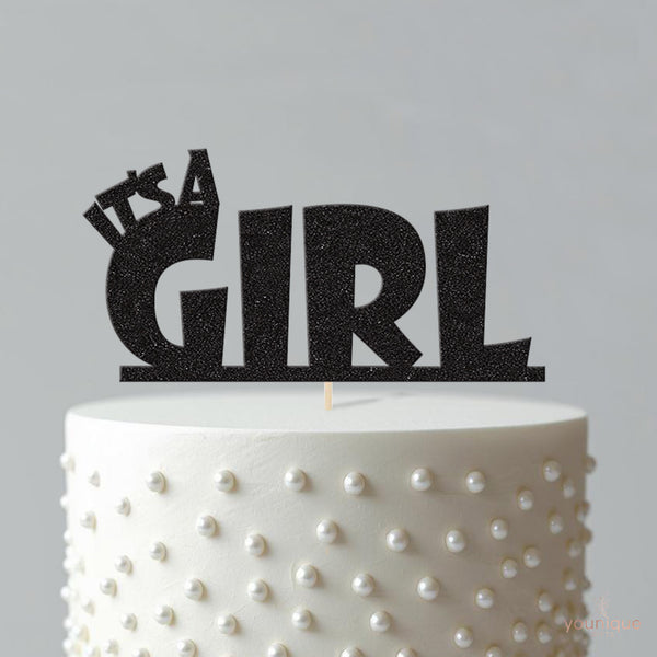 It’s a Girl Bold Lettering Baby Shower Cake Topper - view 4