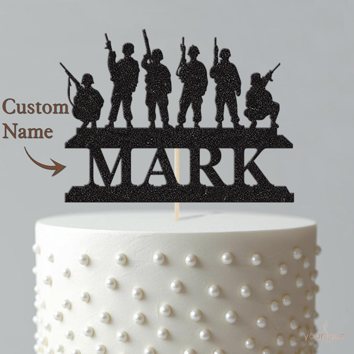 Personalised Soldier Squad Cake Topper – Name - view 4