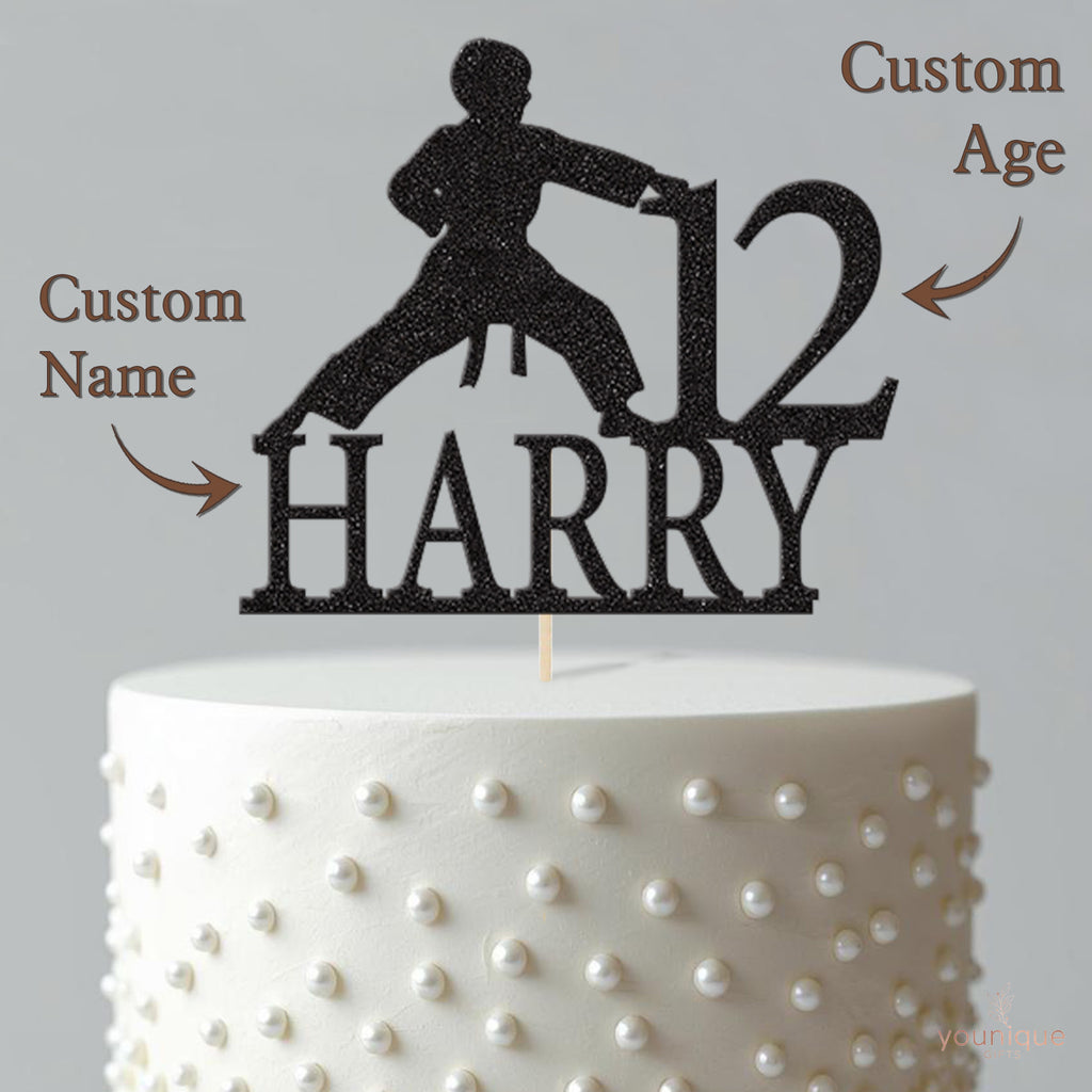Personalised Karate Punch Cake Topper – Name & Age - view 4