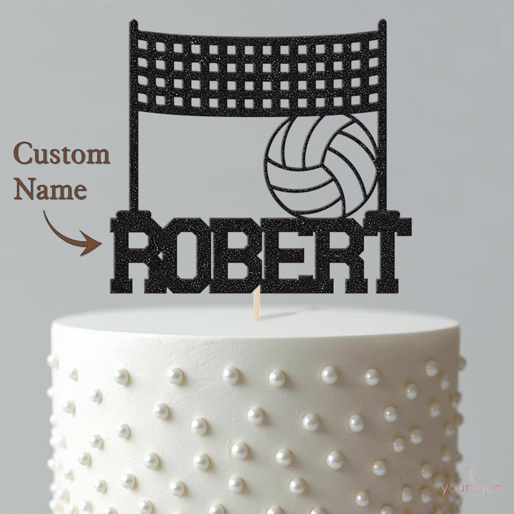 Personalised Volleyball Net and Ball Cake Topper – Name - view 4