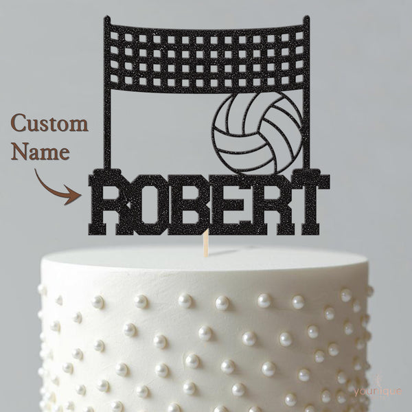 Personalised Volleyball Net and Ball Cake Topper – Name - view 4