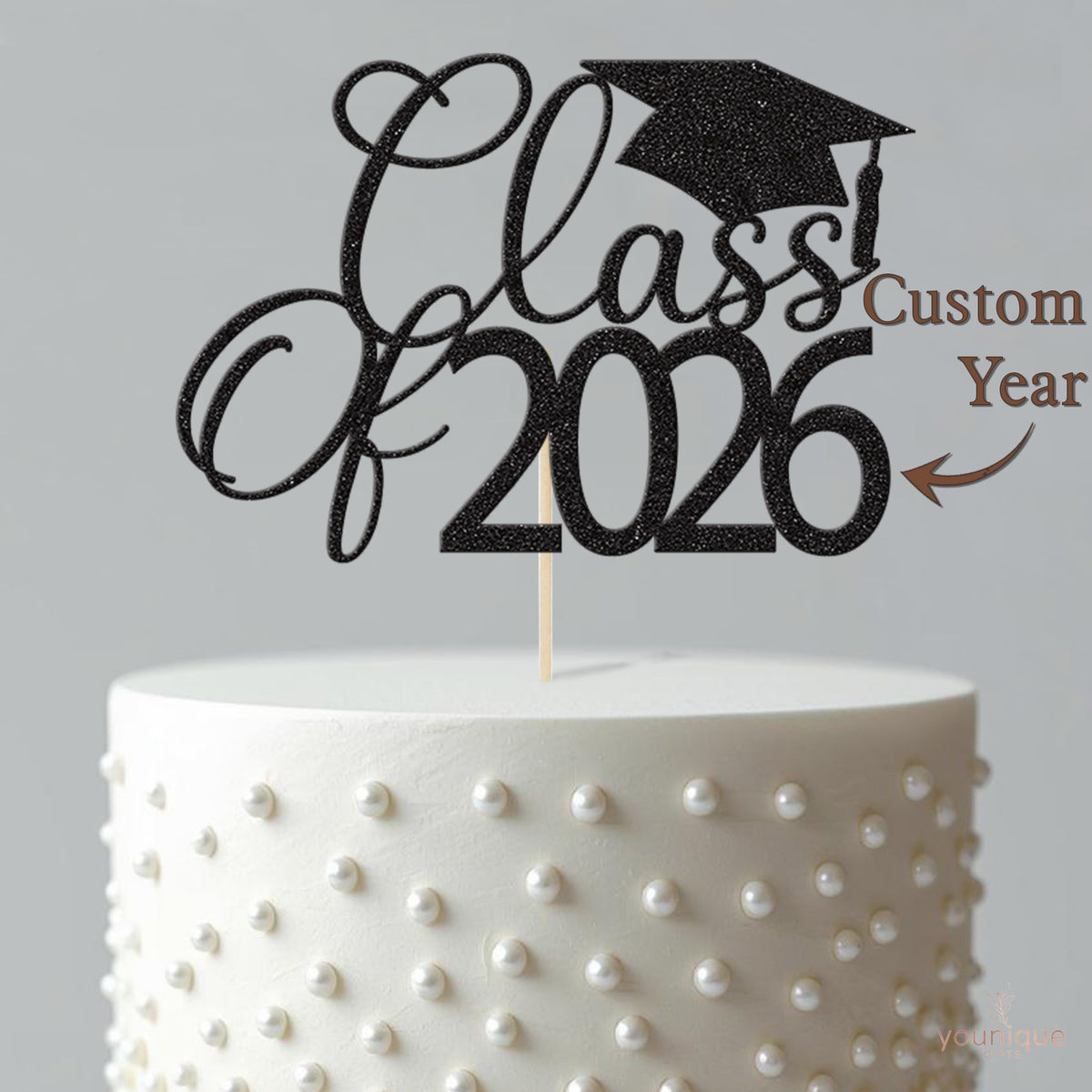 Personalised Flowing Class Of Graduation Cake Topper – Year - view 4