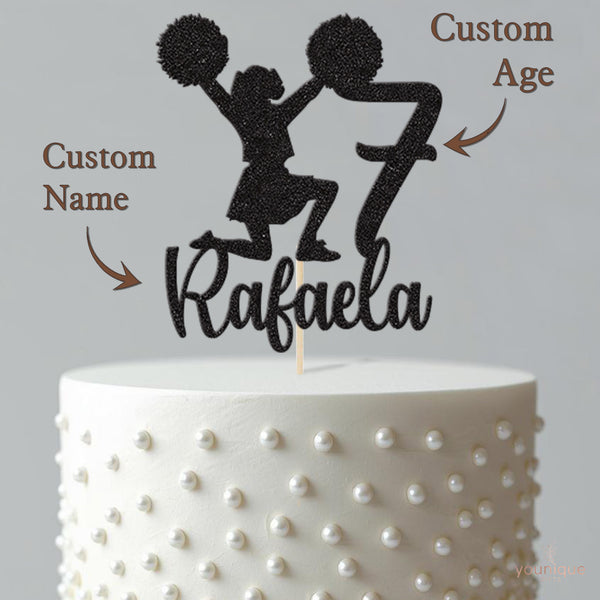 Personalised Cheerleader & Number Cake Topper – Age - view 4