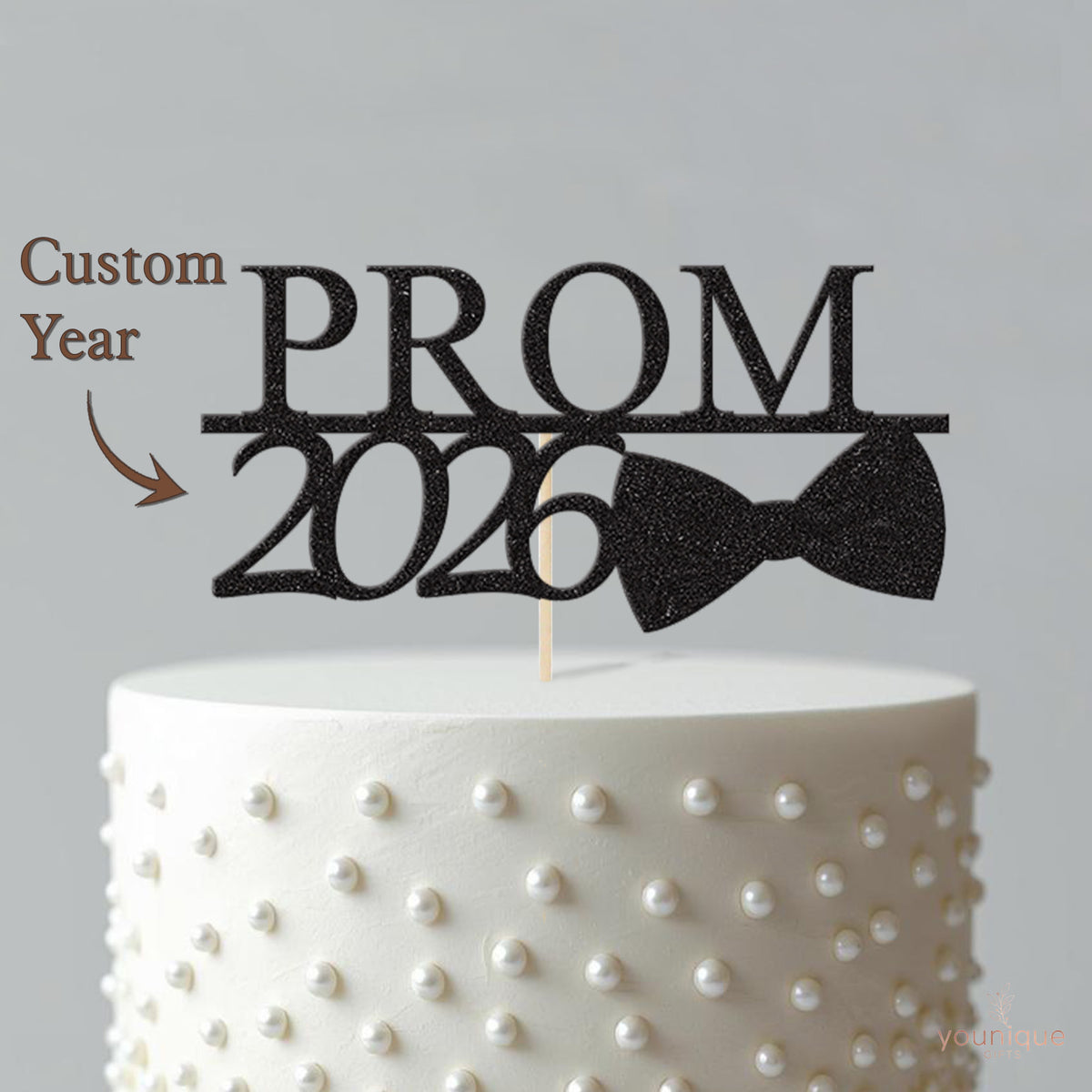 Personalised Prom Bow Tie Cake Topper – Year - view 4