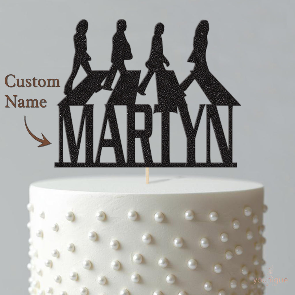 Personalised Beatles Abbey Road Cake Topper – Name - view 4