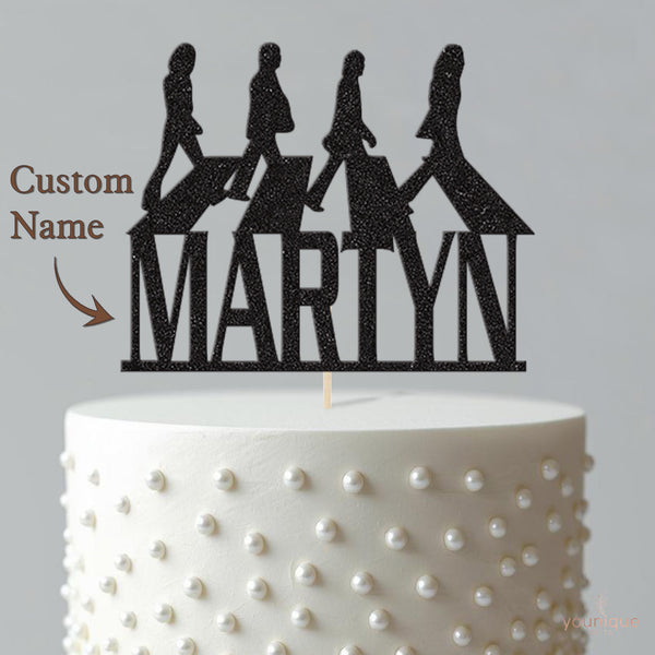 Personalised Beatles Abbey Road Cake Topper – Name - view 4