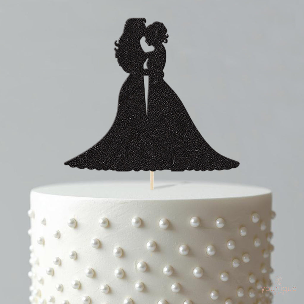 Two Brides Embracing Wedding Cake Topper - view 4