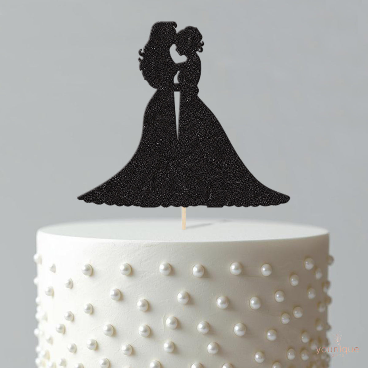 Two Brides Embracing Wedding Cake Topper - view 4