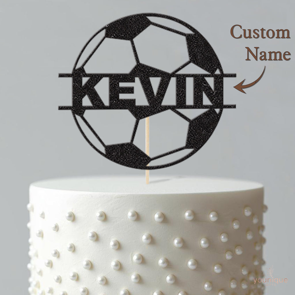 Personalised Football Outline Cake Topper – Name - view 4