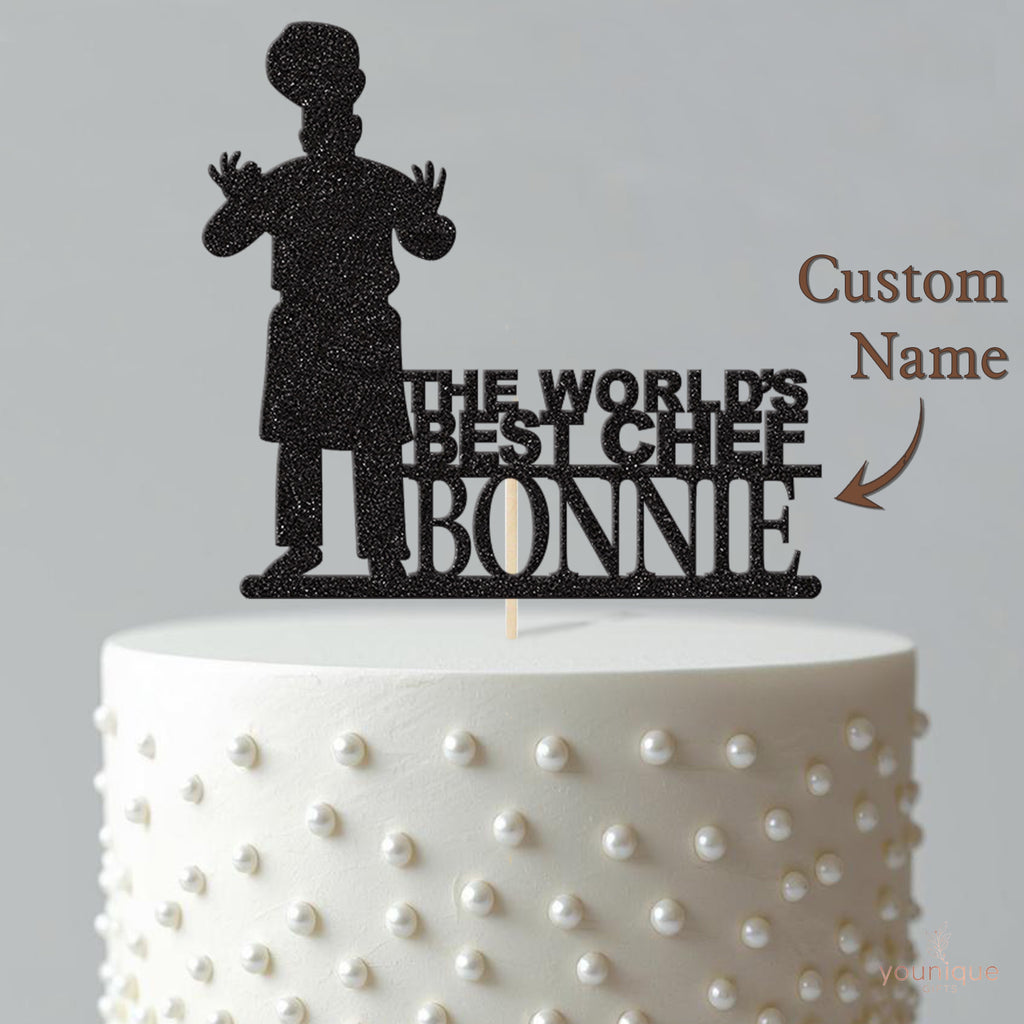Personalised World's Best Chef Cake Topper – Name - view 4