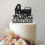 Personalised Pickup Truck Wedding Couple Cake Topper – Surname in Black Glitter
