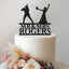 Personalised Baseball Couple Wedding Cake Topper – Surname in Black Glitter