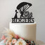 Personalised Skydiver Groom Wedding Cake Topper – Surname in Black Glitter