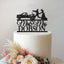 Personalised Tow Truck Wedding Couple Cake Topper – Surname in Black Glitter