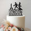 Personalised Gamer Couple Wedding Cake Topper – Surname in Black Glitter