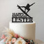 Personalised Airborne Surfer Birthday Cake Topper – Name in Black Glitter