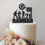 Personalised Disco Dancers Birthday Cake Topper – Name & Age in Black Glitter
