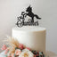 Personalised Unicorn & Stars Script Cake Topper – Name & Age in Black Glitter