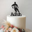 Personalised Footballer Shirt Number Cake Topper – Name & Age in Black Glitter