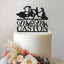 Personalised Wheel Loader Wedding Couple Cake Topper – Surname in Black Glitter