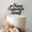Personalised Twin Star Retirement Cake Topper – Name in Black Glitter