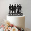 Personalised Family of Five Wedding Cake Topper – Surname in Black Glitter