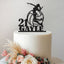 Personalised Female Volleyball Player Cake Topper – Name & Age in Black Glitter