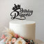 Birthday Princess Crown Script Cake Topper in Black Glitter