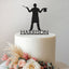 Personalised Magician Wand and Hat Cake Topper – Name in Black Glitter