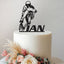 Personalised Wheelie Motorbike Rider Cake Topper – Name in Black Glitter