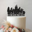 Ride With Me Forever Motorbike Couple Wedding Cake Topper in Black Glitter