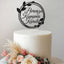 Personalised Polish Communion Double Leaf Hoop Cake Topper – Name in Black Glitter