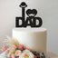 I Love Dad Hat and Moustache Cake Topper in Black Glitter