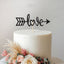 Love Heart and Arrow Cake Topper in Black Glitter