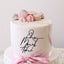 One More to Adore Script Baby Shower Cake Topper in Black Glitter