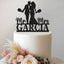 Personalised Table Tennis Couple Wedding Cake Topper – Surname in Black Glitter