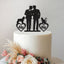 Two Grooms with Cat and Dog Wedding Cake Topper in Black Glitter