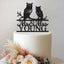 Personalised Owl Pair Wedding Cake Topper – Surname in Black Glitter