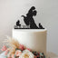 Personalised Two Brides & Cats Wedding Cake Topper – Date in Black Glitter