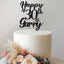 Personalised Star Number & Script Name Cake Topper – Name & Age in Black Glitter