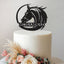 Personalised Horse Head & Sweeping Circle Cake Topper – Name in Black Glitter